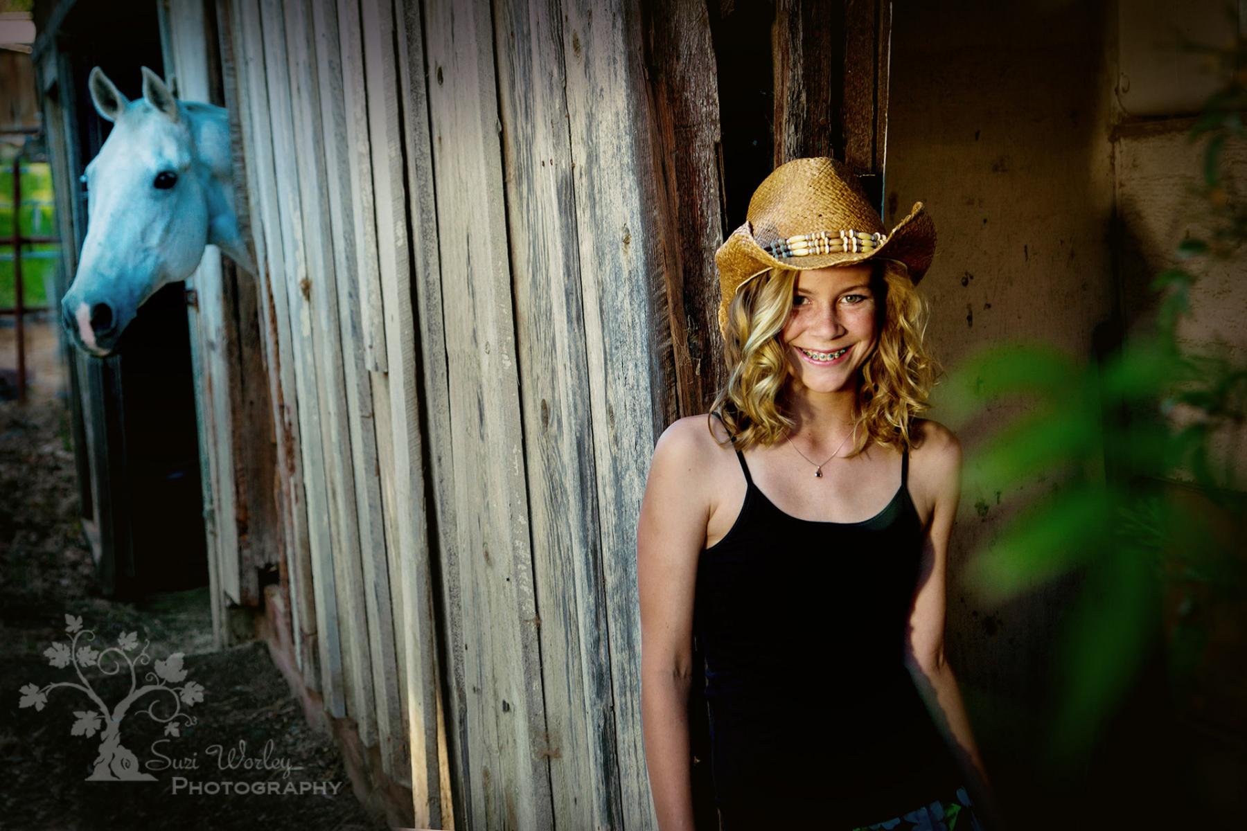 Horse photo-bomb! #Country #cowboyhat #horses #oldbarn #SuziWorleyPhotography